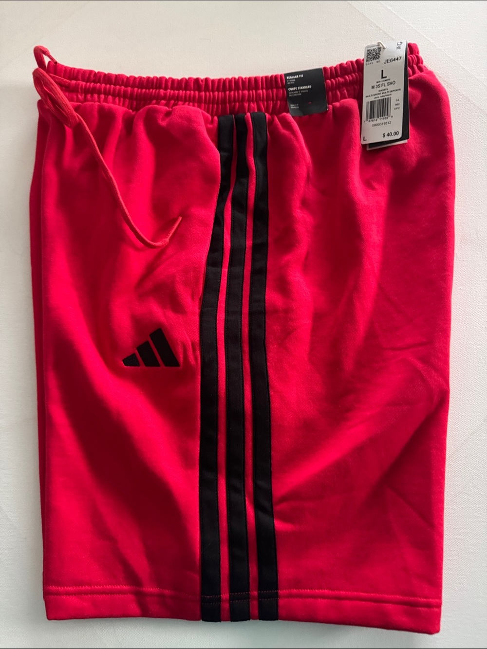 Adidas Fleece Shorts Mens Large Red